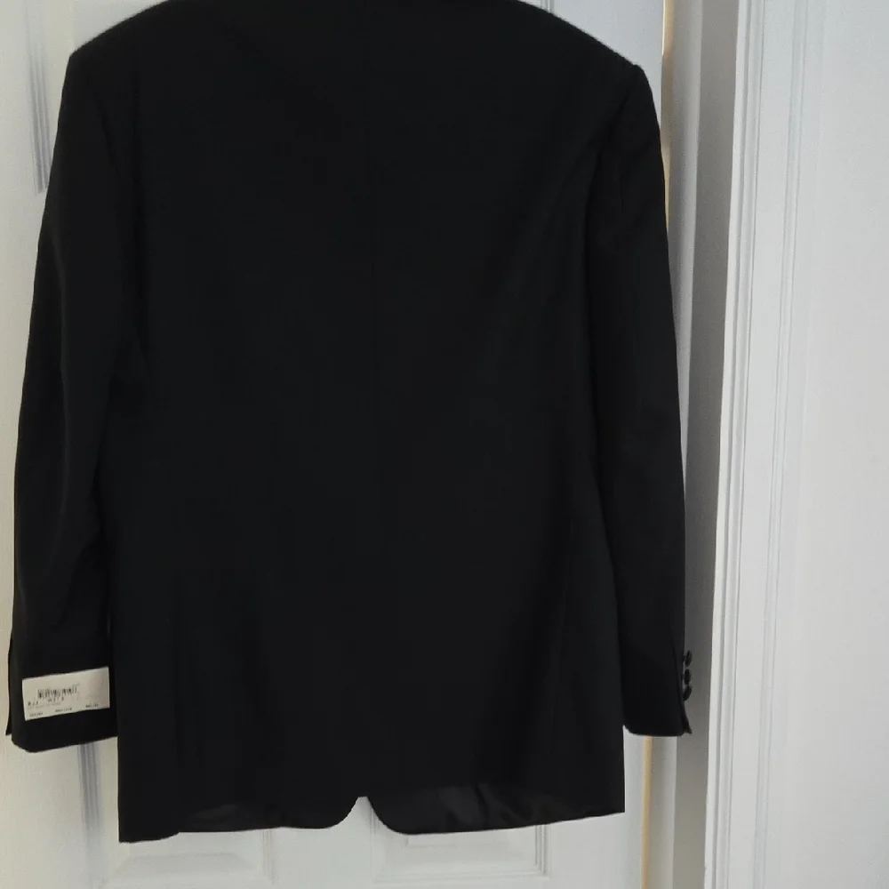 Jones New York Black Tuxedo Jacket Satin Lapels